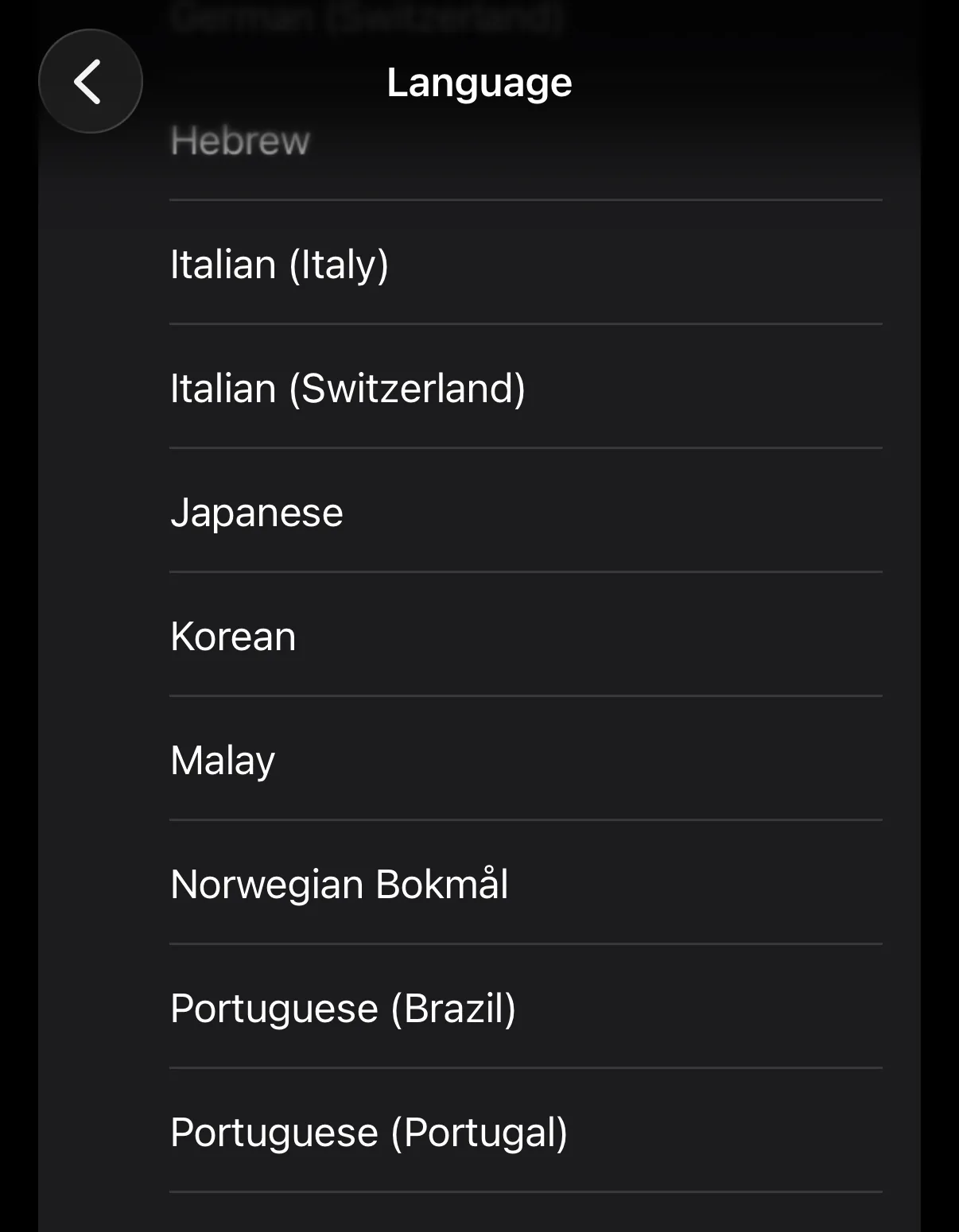 Lista języków Siri w iOS, na której nie ma polskiego